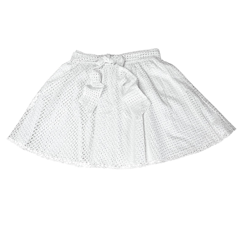 Lauren James White Eyelet Lace Skirt Cottagecore Collegiate Southern Prep XXL
